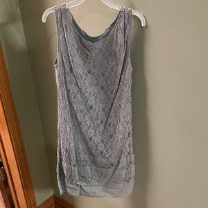 Lace Sleeveless Dress in Light Blue